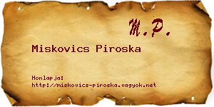 Miskovics Piroska névjegykártya